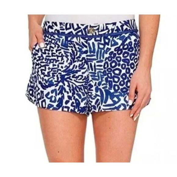 Lilly Pulitzer Adie indigo fringe low rise shorts size 4 - Picture 1 of 10